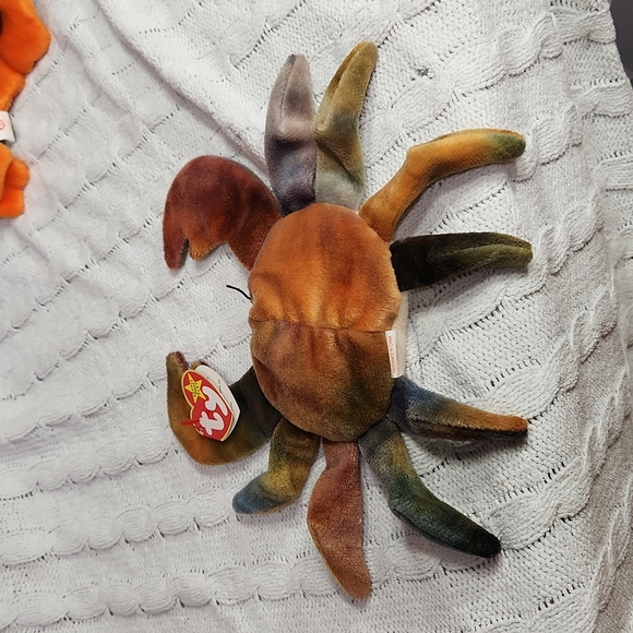 🕸Vintage Ty Beanie Baby Original Claude Tie Dye Crab 1996 P.E. Pellets - Picture 3 of 10